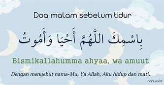 Doa Tidur Malam Bahasa Arab